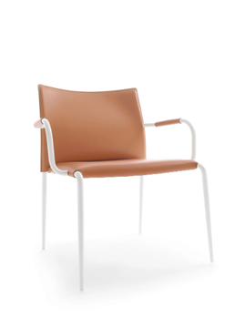 GAZZELLA - Tanned leather chair with armrests by ENRICO PELLIZZONI - view 3